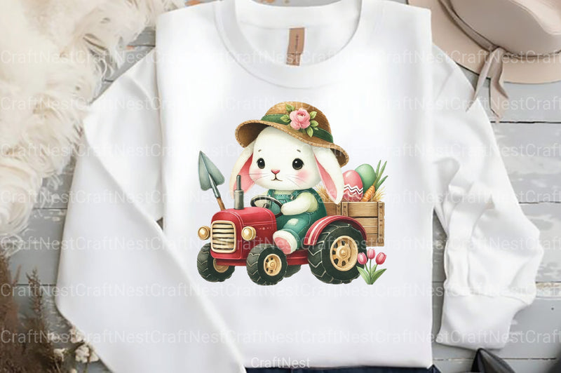 Easter Bunny Tractor Clipart Bundle 2 - CraftNest - Digital Crafting and Art