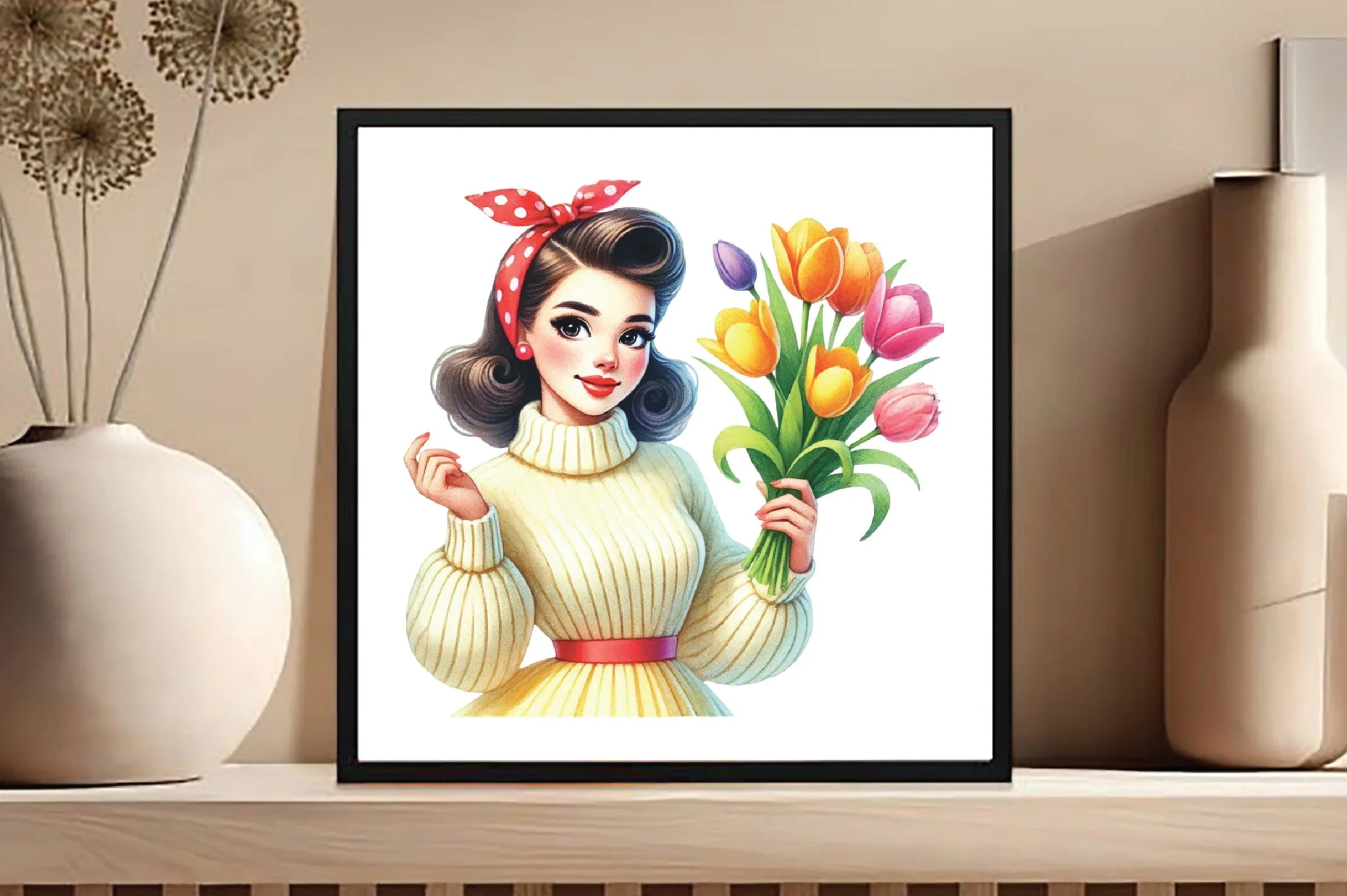 Spring Pin-Up Girl Design Clipart Bundle - CraftNest - Digital Crafting and Art