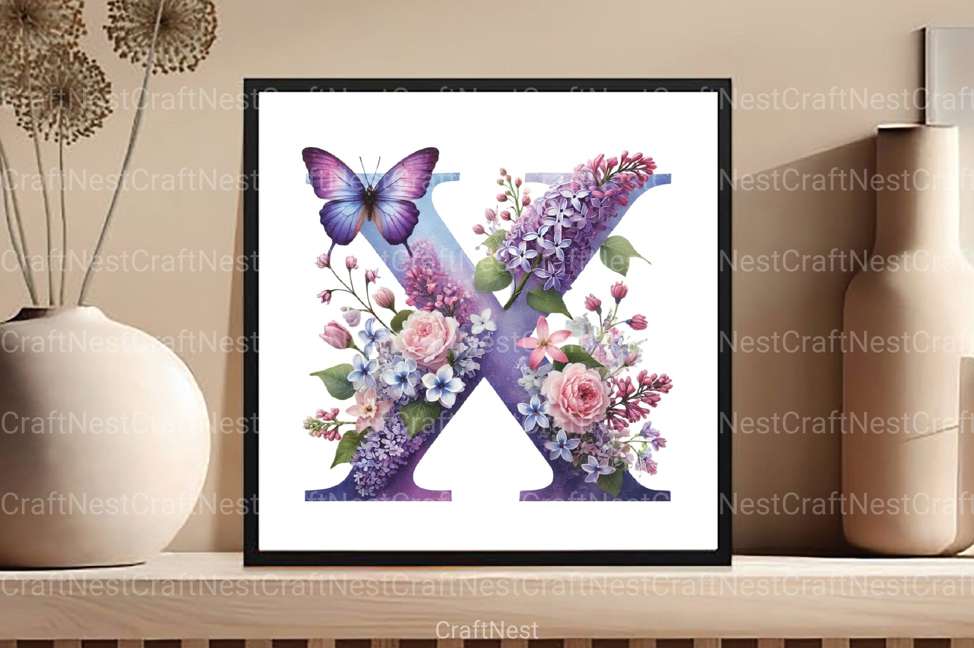 Floral Alphabet Clipart Bundle 4 - CraftNest - Digital Crafting and Art