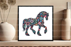 Spring Black Horse Clipart Bundle 99 - CraftNest - Digital Crafting and Art