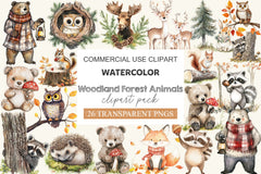 Woodland Forest Animals Clipart Bundle 9 - CraftNest - Digital Crafting and Art