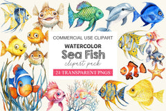 Sea Fish Clipart Bundle 2 - CraftNest - Digital Crafting and Art