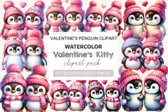 Valentine's Penguin Clipart Bundle - CraftNest - Digital Crafting and Art