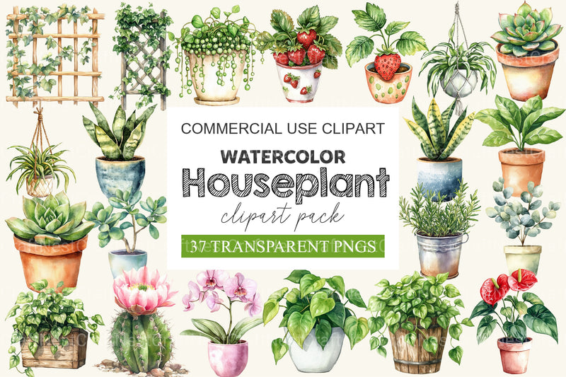 Houseplant Clipart Bundle 2 - CraftNest - Digital Crafting and Art