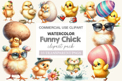 Funny Chick Clipart Bundle - CraftNest - Digital Crafting and Art