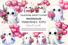 Valentine Ghost Clipart Bundle - CraftNest - Digital Crafting and Art