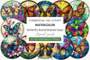 Butterfly Round Stained Glass Clipart Bundle