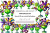 Mardi Gras Cocktail Glass Clipart Bundle