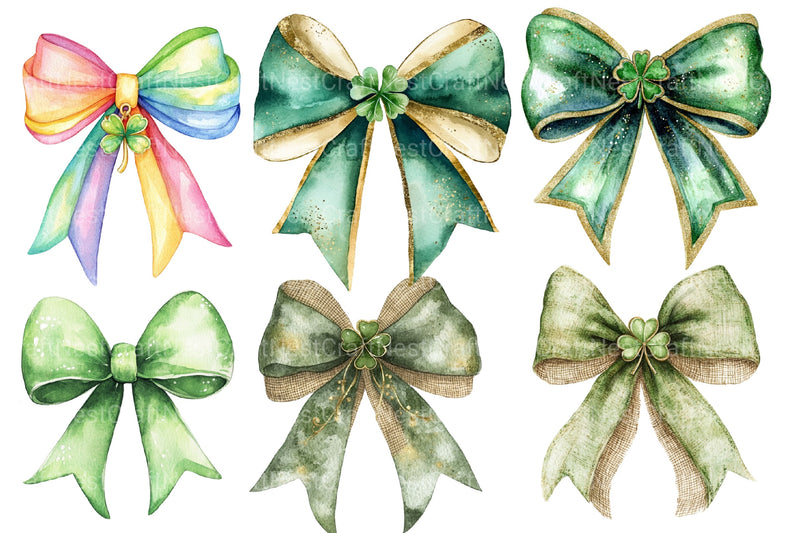 St Patrick's Day Bow Clipart Bundle 2 - CraftNest - Digital Crafting and Art