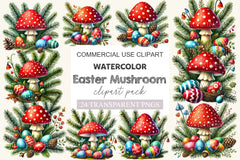 Easter Mushroom Clipart Bundle - CraftNest - Digital Crafting and Art