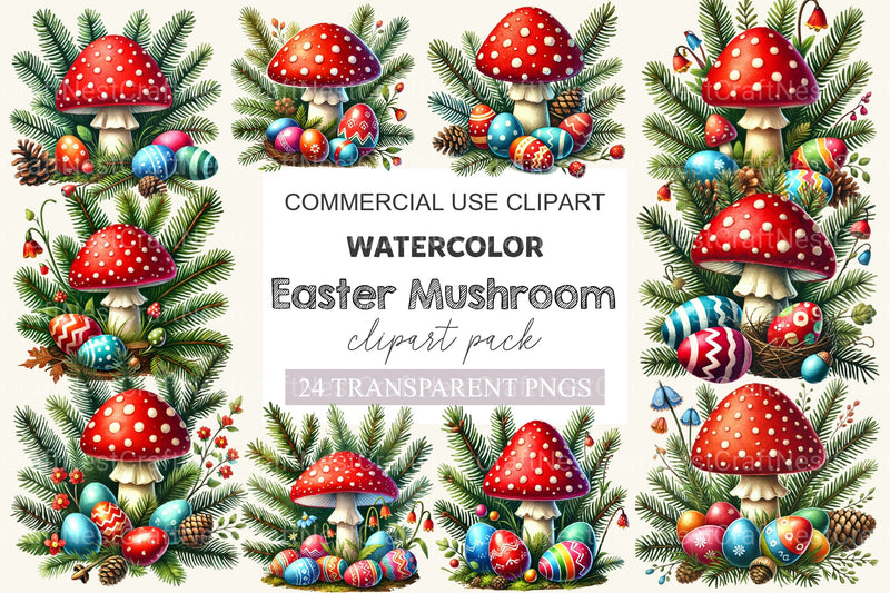 Easter Mushroom Clipart Bundle - CraftNest - Digital Crafting and Art