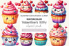 Valentine's Day Cupcakes Clipart Bundle 2