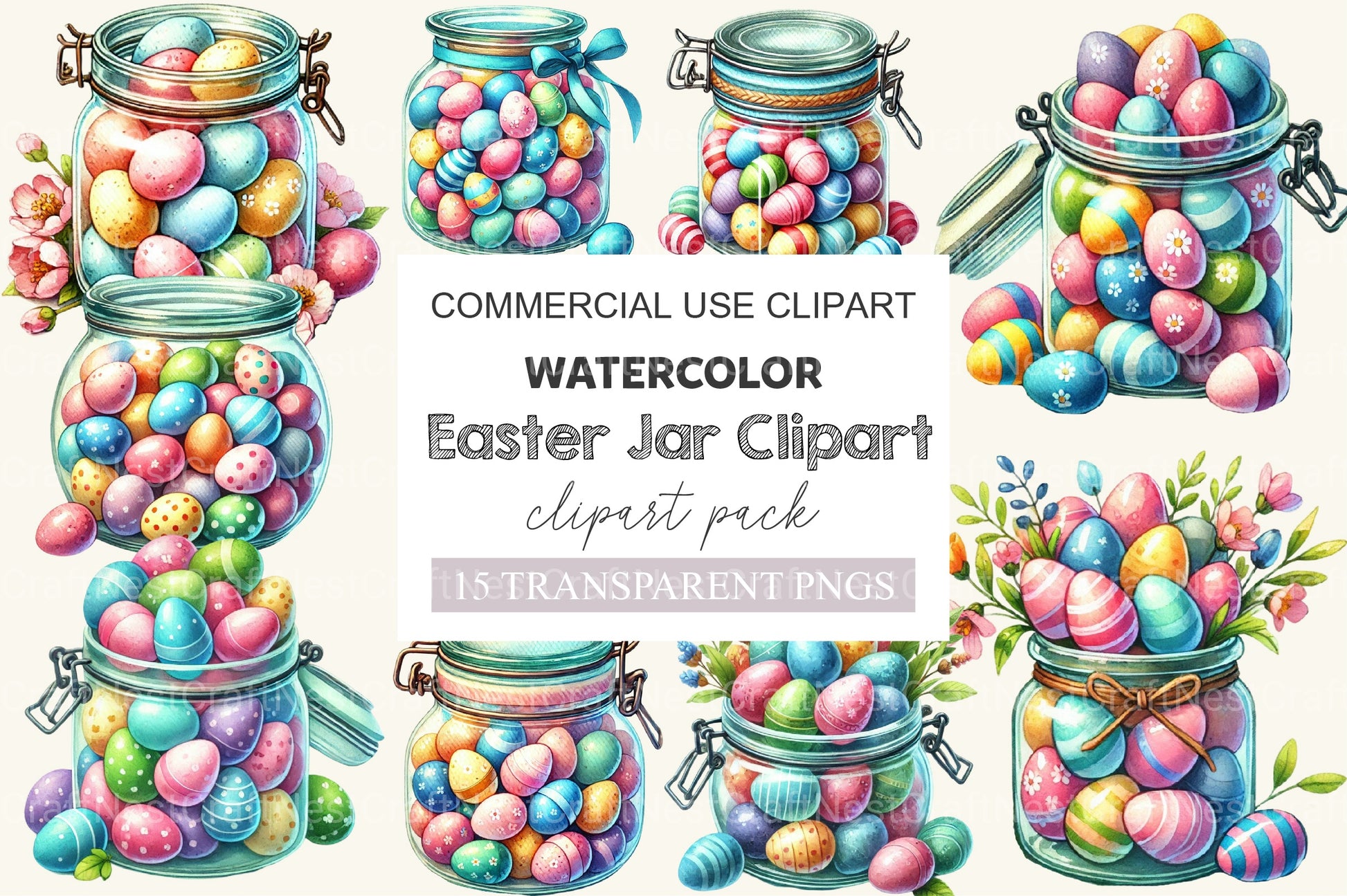 Easter Jar Clipart Bundle - CraftNest - Digital Crafting and Art