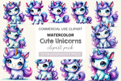 Unicorn Cute Unicorns Clipart Bundle 2 - CraftNest - Digital Crafting and Art