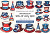4th Of July Hat Clipart Bundle