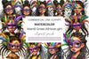 Mardi Gras African Girl Clipart Bundle