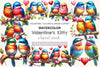 Valentine Colorful Birds Clipart Bundle