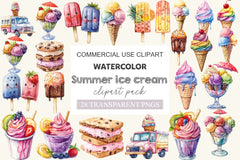 Summer Ice Cream Clipart Bundle 6 - CraftNest - Digital Crafting and Art