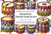 Mardi Gras Drum Clipart Bundle 2