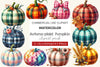Autumn Plaid Pumpkin Clipart Bundle