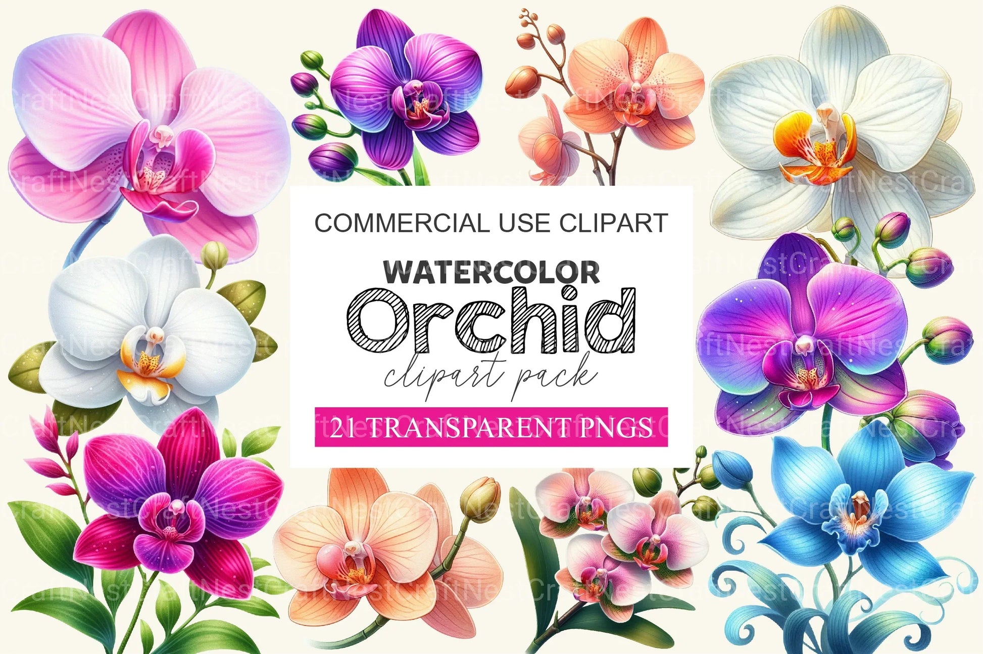 Orchid Clipart Bundle - CraftNest - Digital Crafting and Art