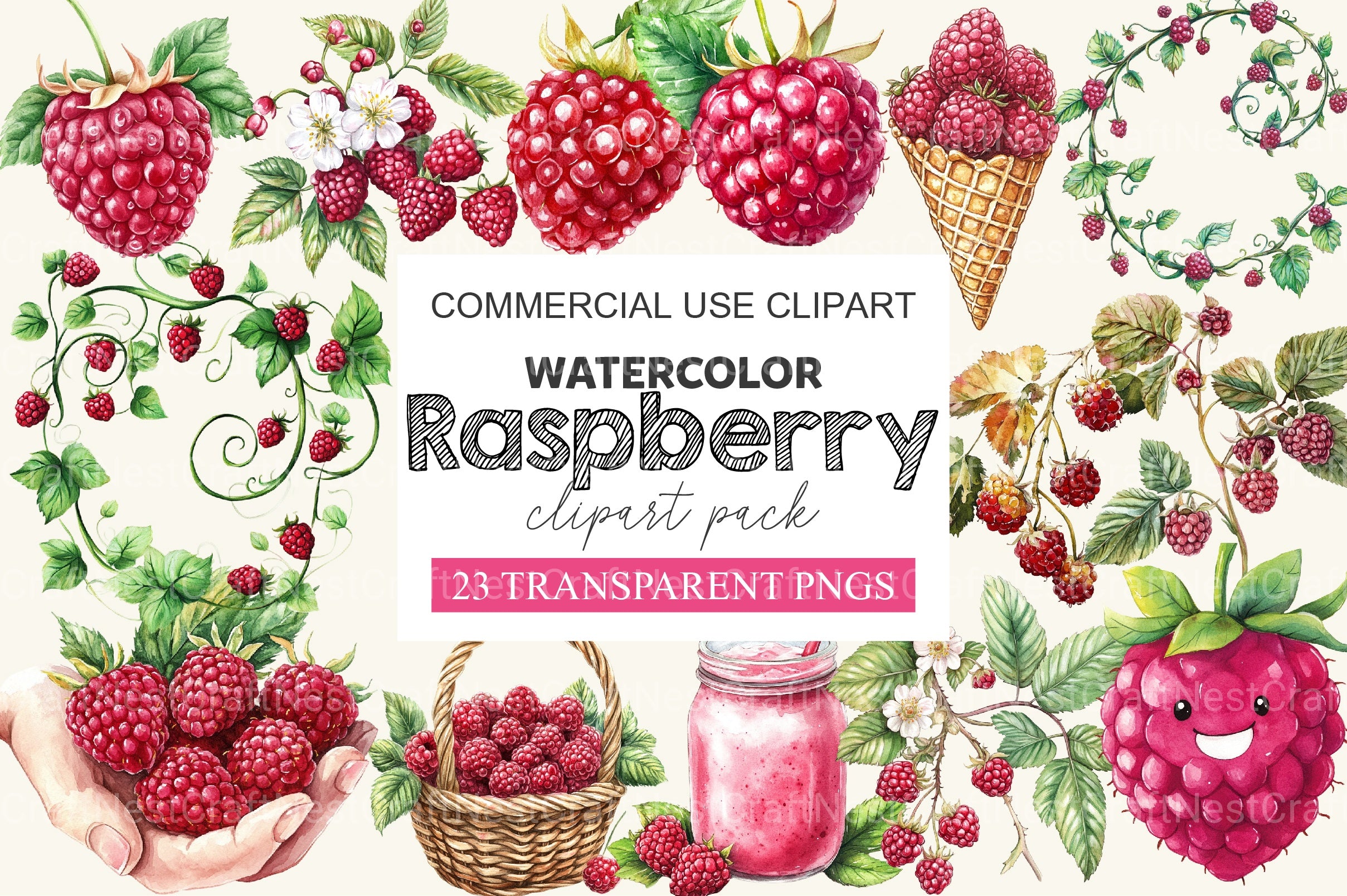 Raspberry Clipart Bundle 2 - CraftNest - Digital Crafting and Art