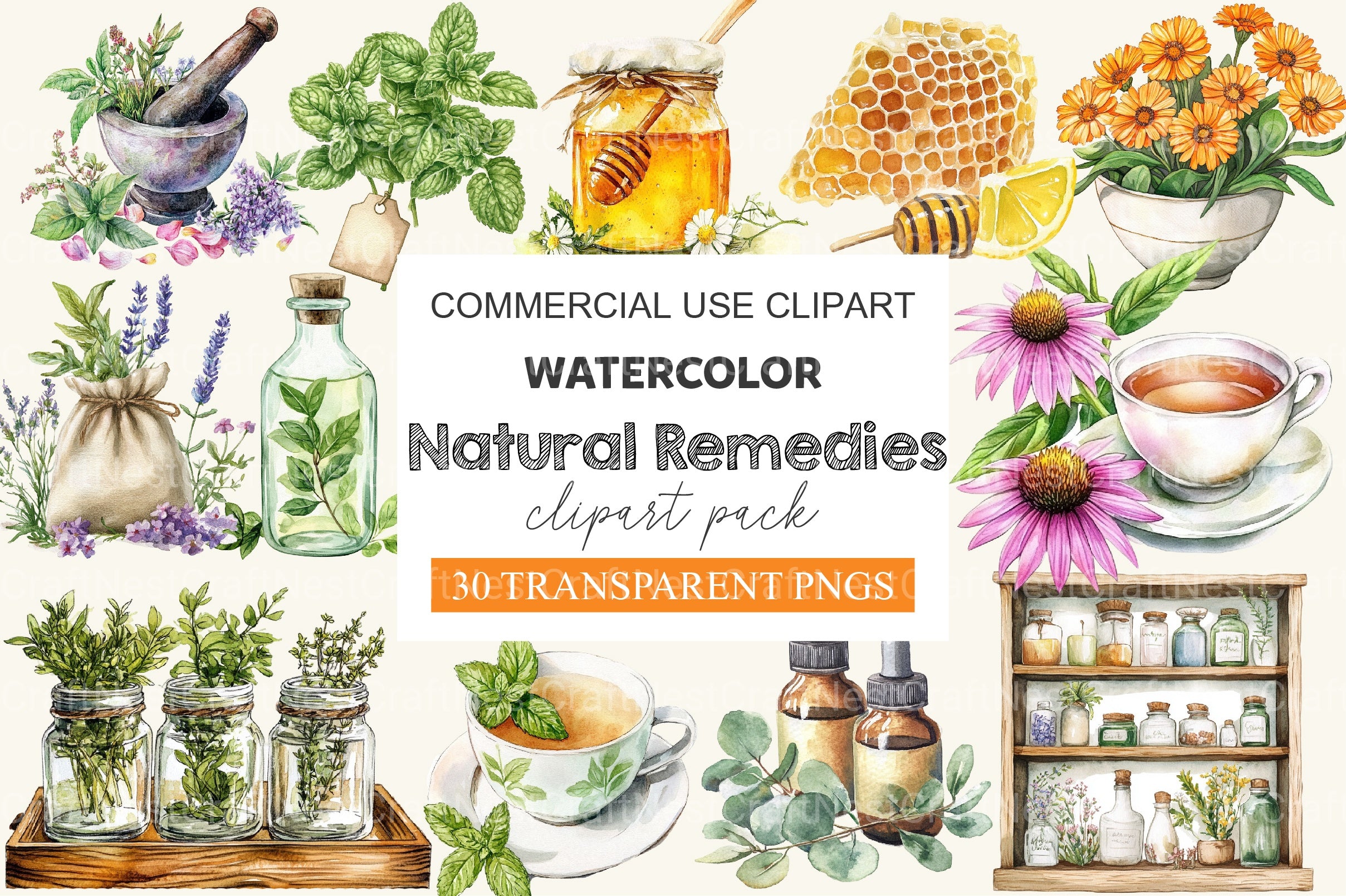 Natural Remedies Clipart Bundle 2 - CraftNest - Digital Crafting and Art