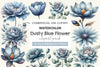 Dusty Blue Flower Clipart Bundle