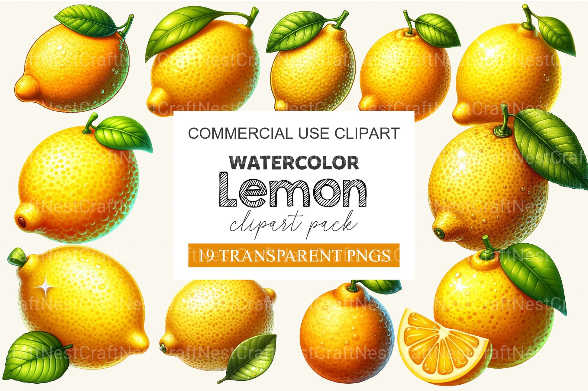 Lemon Clipart Bundle 1 - CraftNest - Digital Crafting and Art