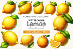 Lemon Clipart Bundle 1 - CraftNest - Digital Crafting and Art