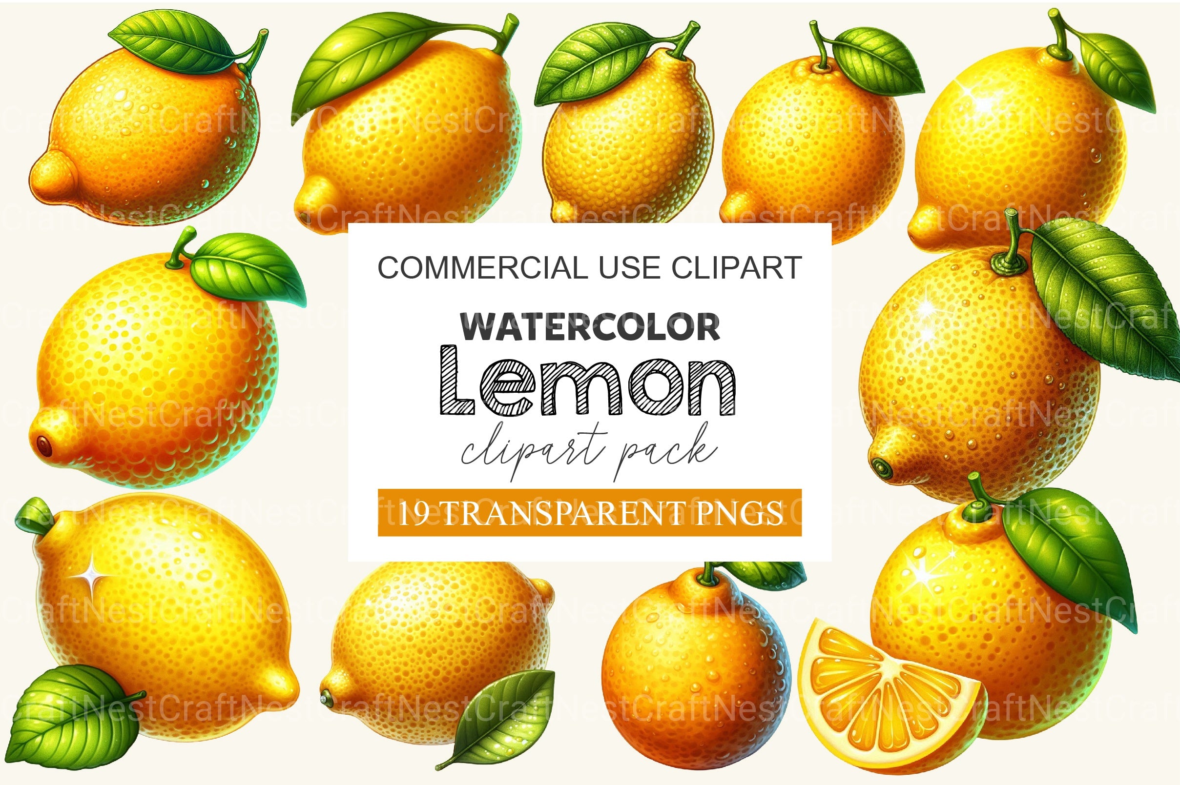 Lemon Clipart Bundle 1 - CraftNest - Digital Crafting and Art