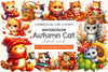 Autumn Cat Clipart Bundle 2