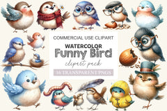 Funny Bird Clipart Bundle 6 - CraftNest - Digital Crafting and Art