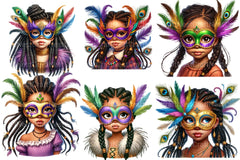 Mardi Gras African Girl Clipart Bundle - CraftNest - Digital Crafting and Art
