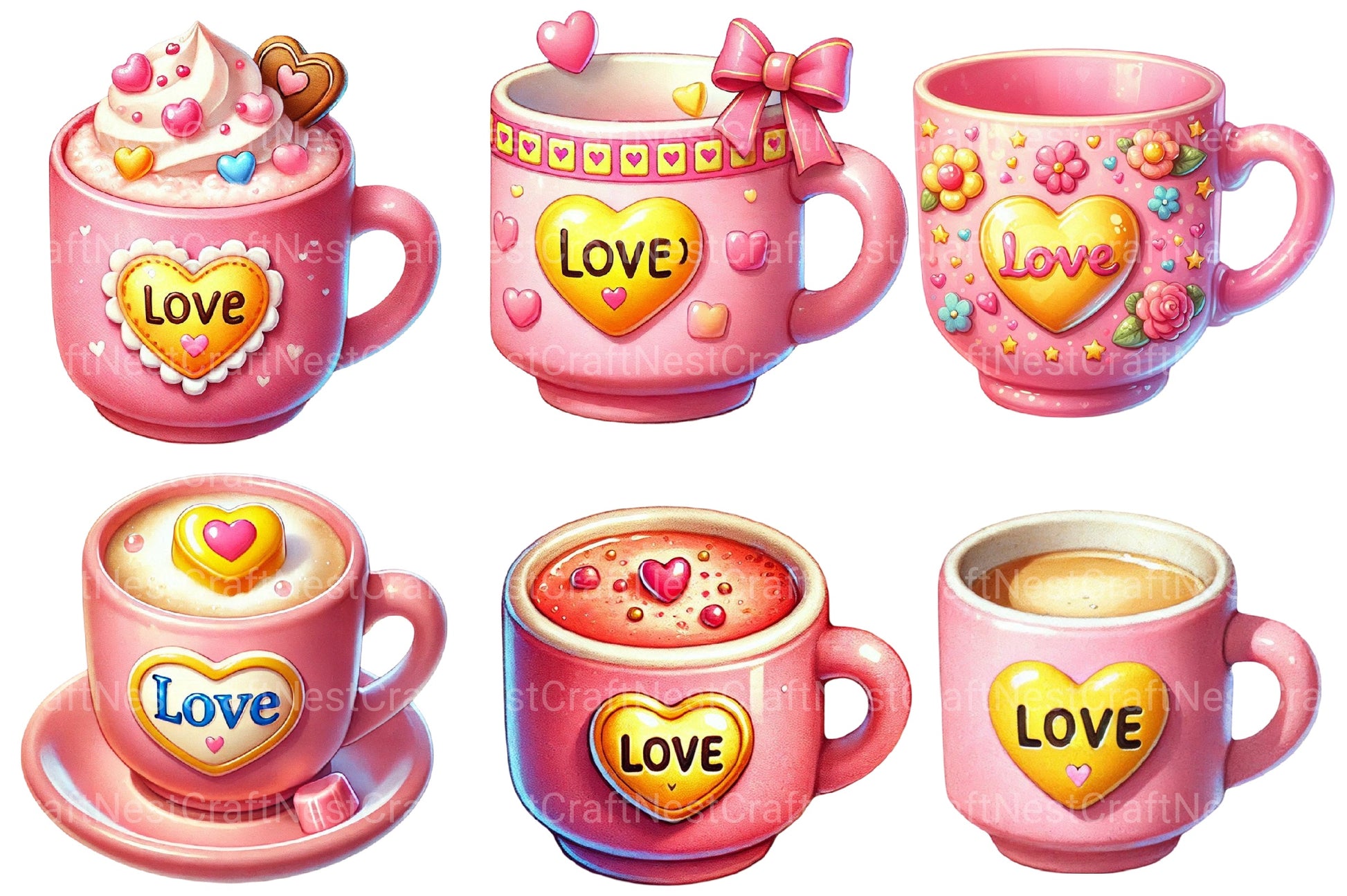 Valentine's Mug Clipart Bundle - CraftNest - Digital Crafting and Art