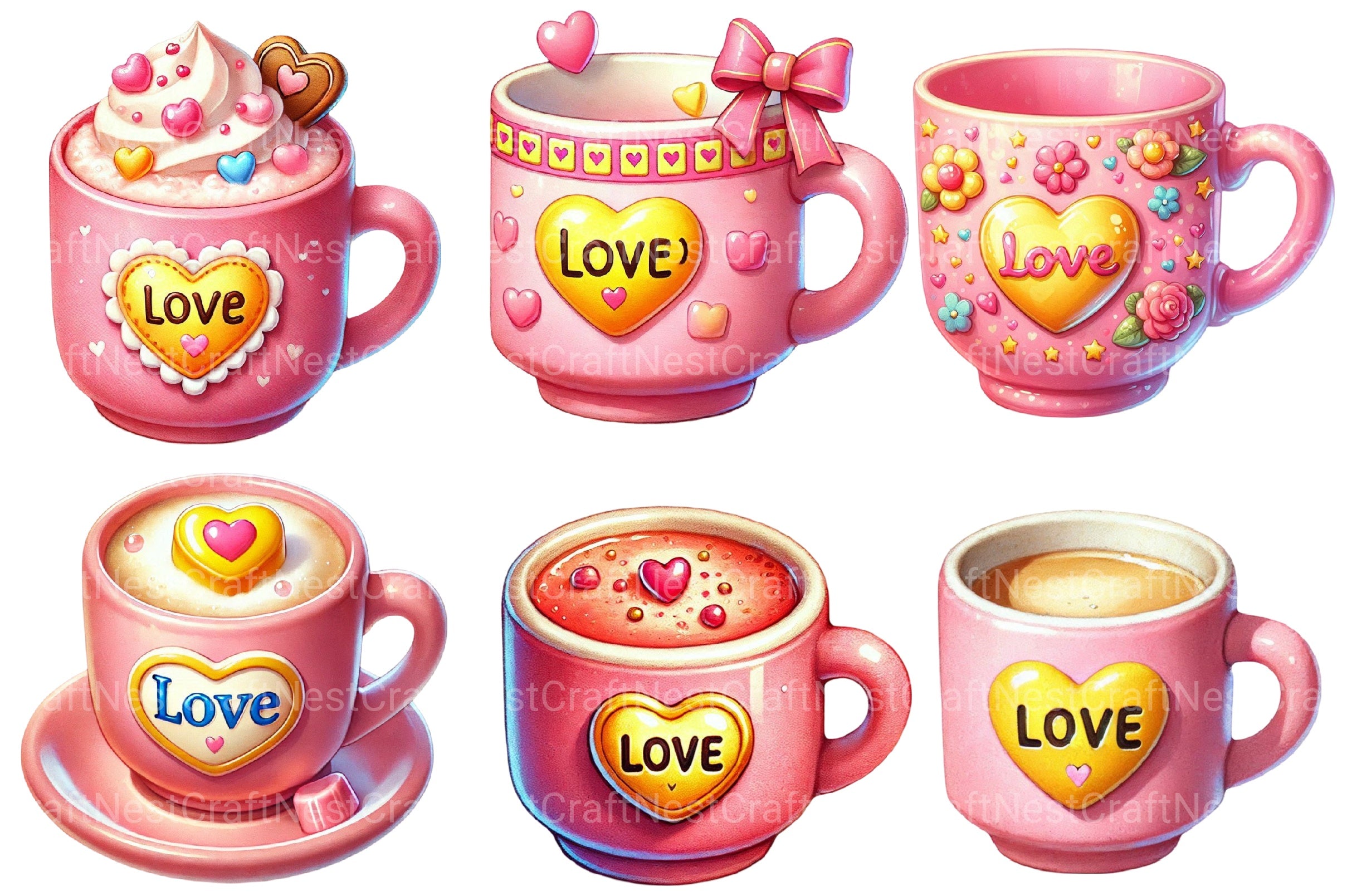 Valentine's Mug Clipart Bundle - CraftNest - Digital Crafting and Art
