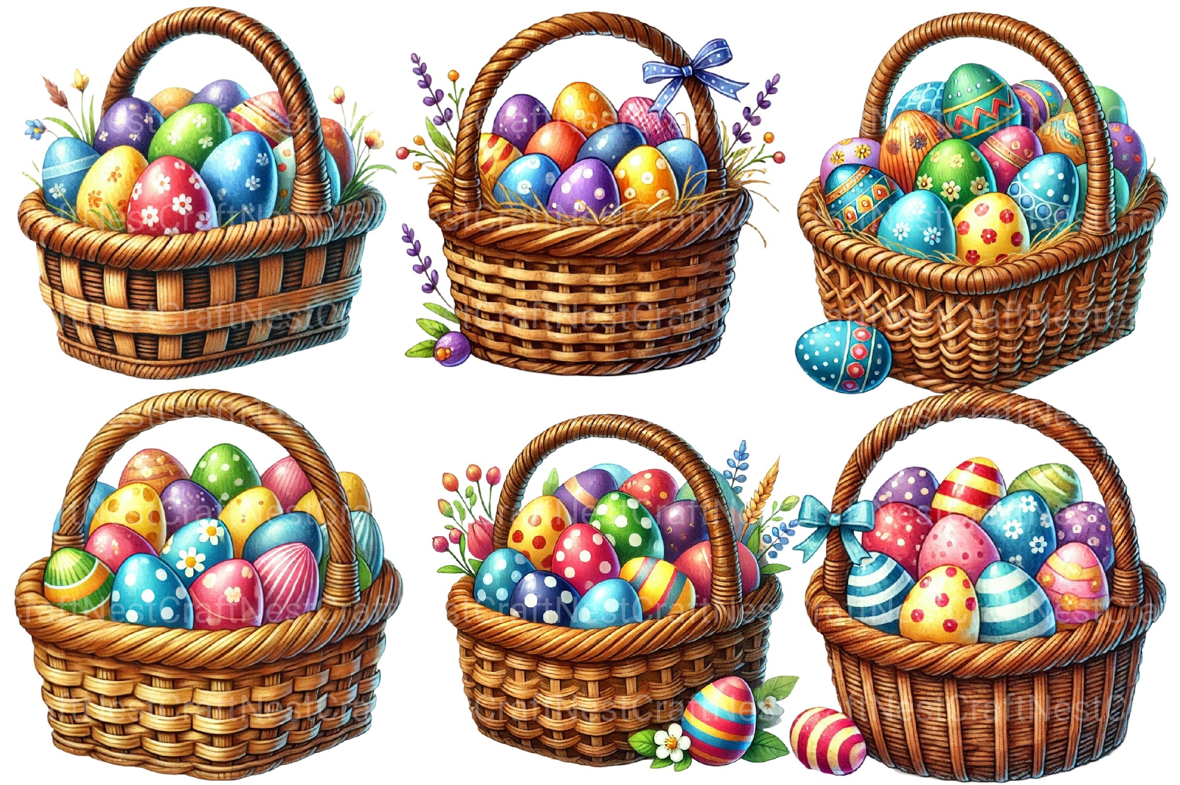 Easter Basket Eggs Clipart Bundle - CraftNest - Digital Crafting and Art