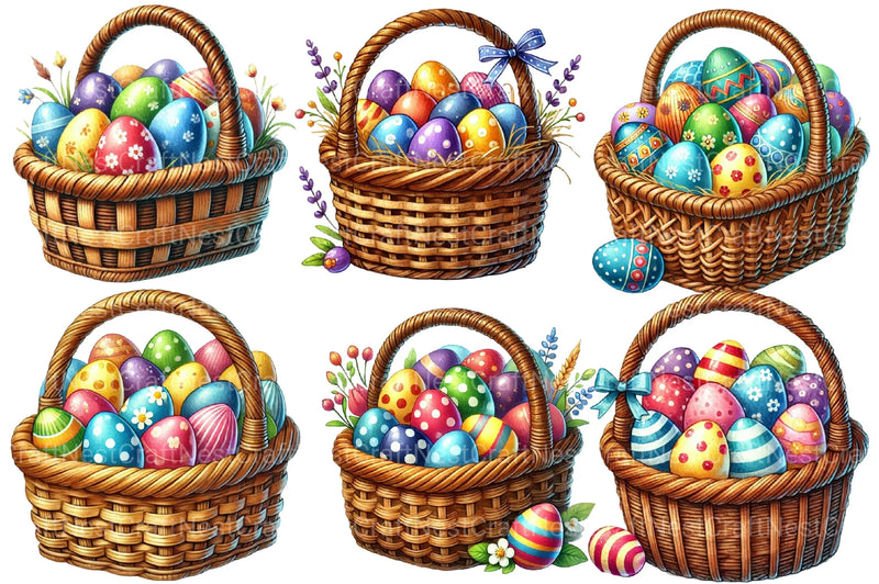 Easter Basket Eggs Clipart Bundle - CraftNest - Digital Crafting and Art