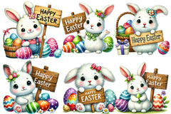 Cute Easter Bunny Clipart Bundle 4 - CraftNest - Digital Crafting and Art