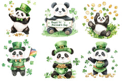St Patrick's Day Cute Panda Clipart Bundle 2 - CraftNest - Digital Crafting and Art