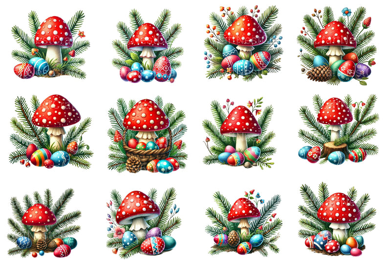 Easter Mushroom Clipart Bundle - CraftNest - Digital Crafting and Art