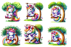 Swing Unicorn Clipart Bundle - CraftNest - Digital Crafting and Art