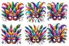 Mardi Gras Mask Clipart Bundle - CraftNest - Digital Crafting and Art