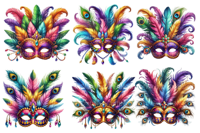 Mardi Gras Mask Clipart Bundle - CraftNest - Digital Crafting and Art
