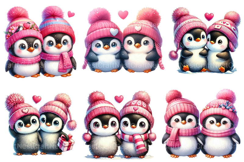 Valentine's Penguin Clipart Bundle - CraftNest - Digital Crafting and Art
