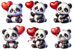 Valentine's Cute Panda Clipart Bundle - CraftNest - Digital Crafting and Art