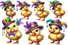 Mardi Gras Cute Duck Clipart Bundle - CraftNest - Digital Crafting and Art