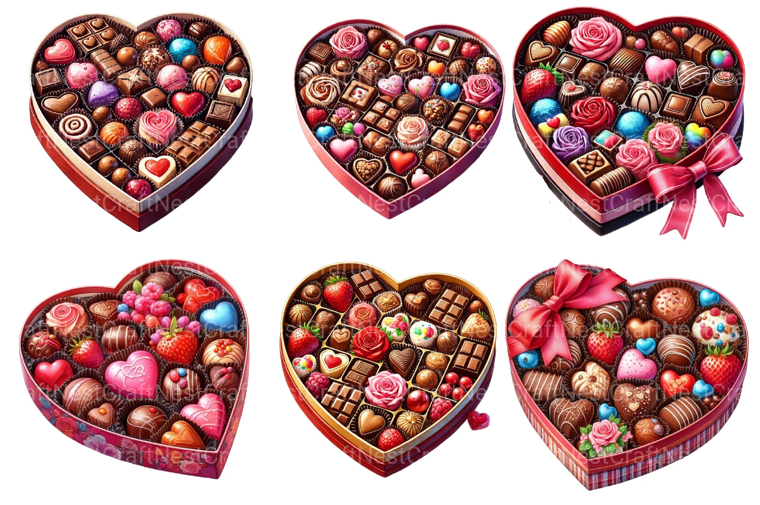 Valentine's Chocolate Box Clipart Bundle - CraftNest - Digital Crafting and Art