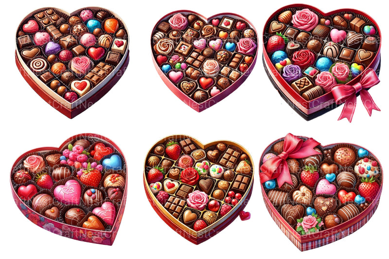 Valentine's Chocolate Box Clipart Bundle - CraftNest - Digital Crafting and Art