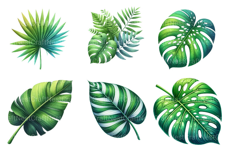 Tropical Leaves Clipart Bundle - CraftNest - Digital Crafting and Art